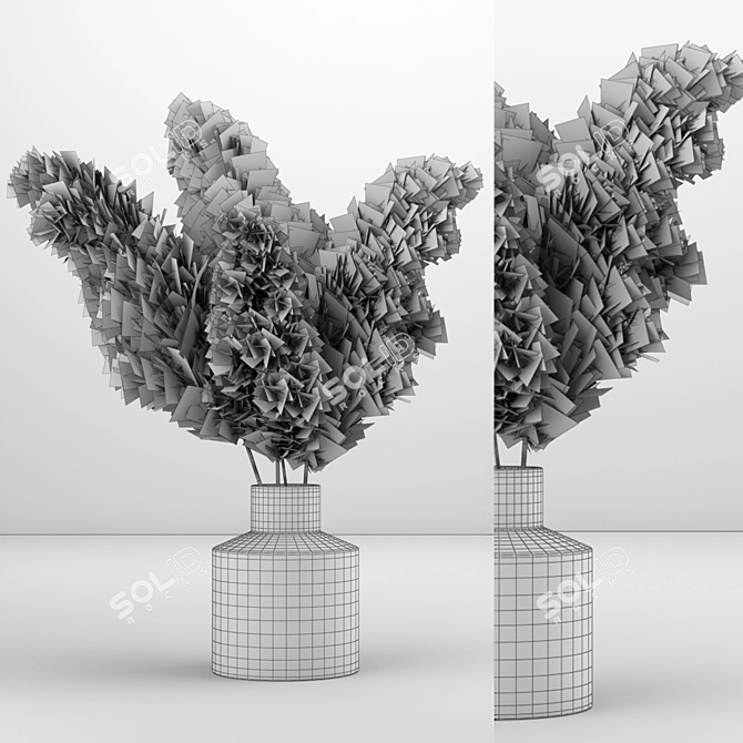 Glass Vase 3-in-1 Dry Plant 3D model image 3