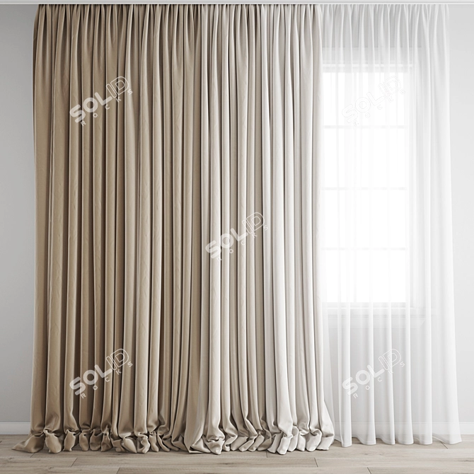 Poly Curtain 3D Model Kit 3D model image 1