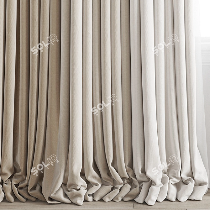 Poly Curtain 3D Model Kit 3D model image 3