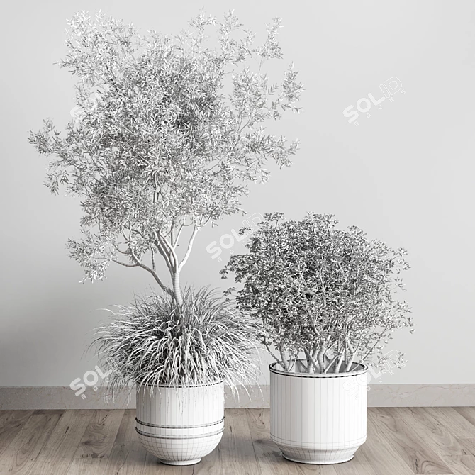 Vintage Metal Vase: Outdoor Plant Collection 3D model image 6