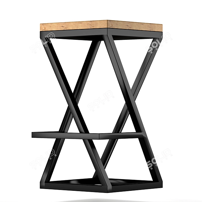 Sleek Loft Bar Stool 3D model image 3