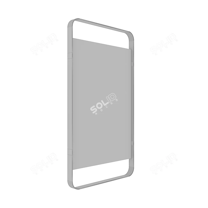 Slim Metal Frame Rectangular Mirror 3D model image 3