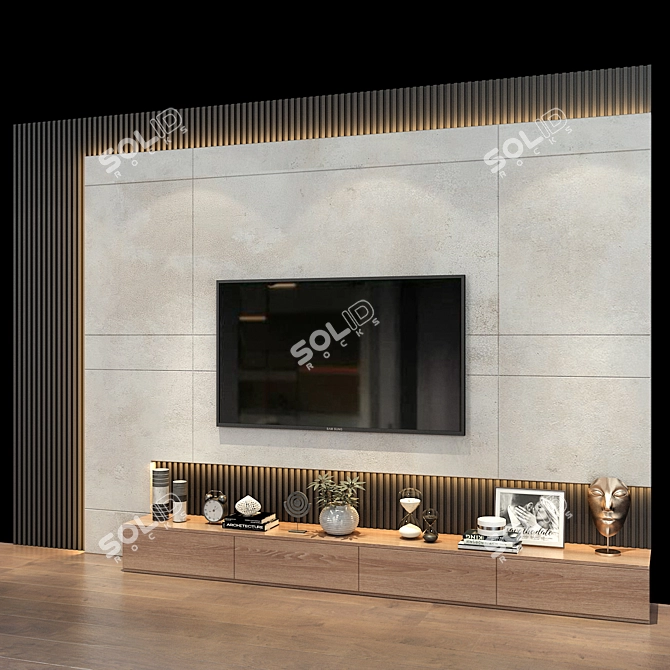 Sleek TV Wall Set: Only $199 3D model image 3