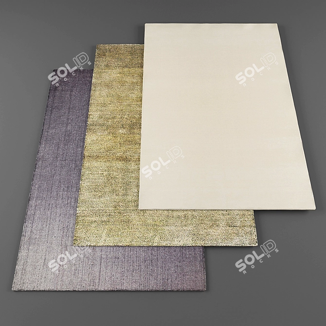 Modern Rugs Set: 4 Pieces 3D model image 1