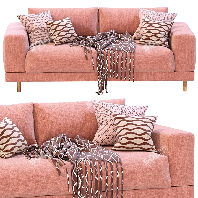 Modern Naxos 2-Seater Sofa 3D model image 4