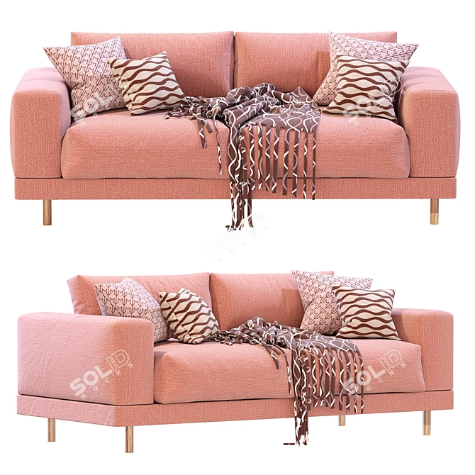 Modern Naxos 2-Seater Sofa 3D model image 5