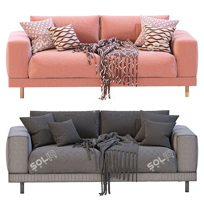 Modern Naxos 2-Seater Sofa 3D model image 6