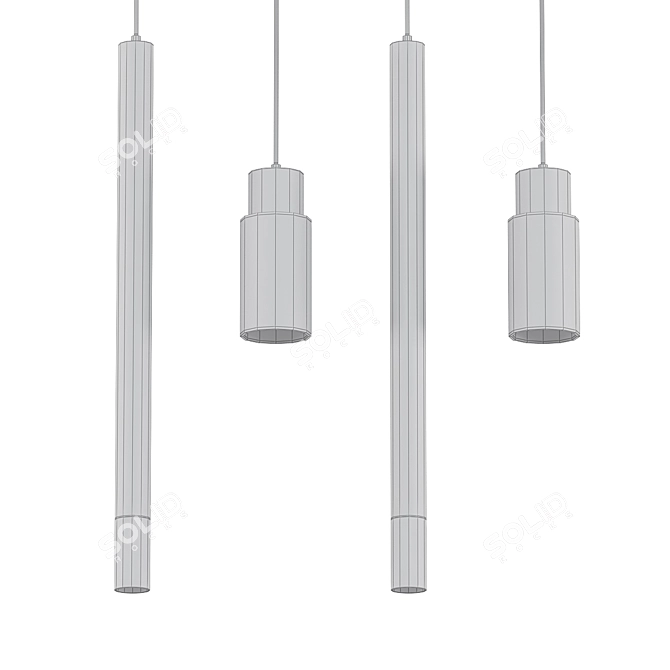 Ambrose Nordic Wood Pendant 3D model image 2