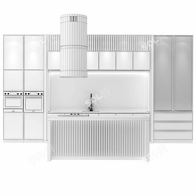 Modern Kitchen Set: 3D Model 3D model image 7