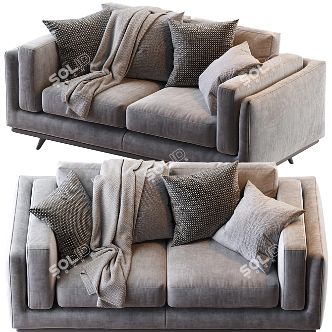 Zander Sofa: Stylish & Comfortable Couch 3D model image 3