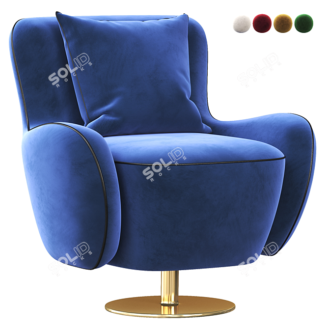 Modern Barrel Swivel Chair 3D model image 1