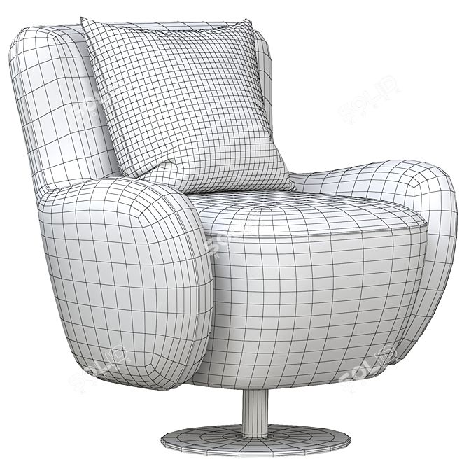 Modern Barrel Swivel Chair 3D model image 7