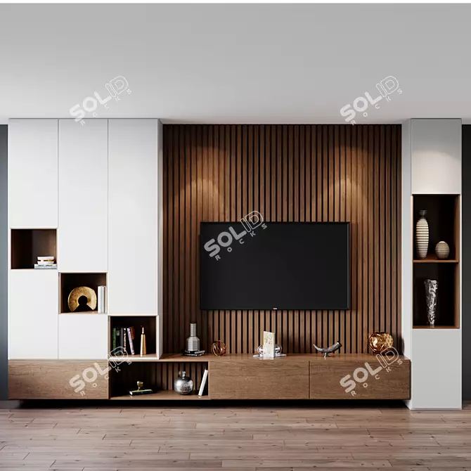 Title: Sleek TV Set with Impressive Dimensions 3D model image 1