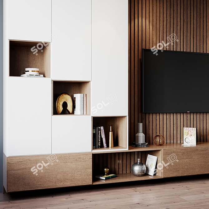 Title: Sleek TV Set with Impressive Dimensions 3D model image 3