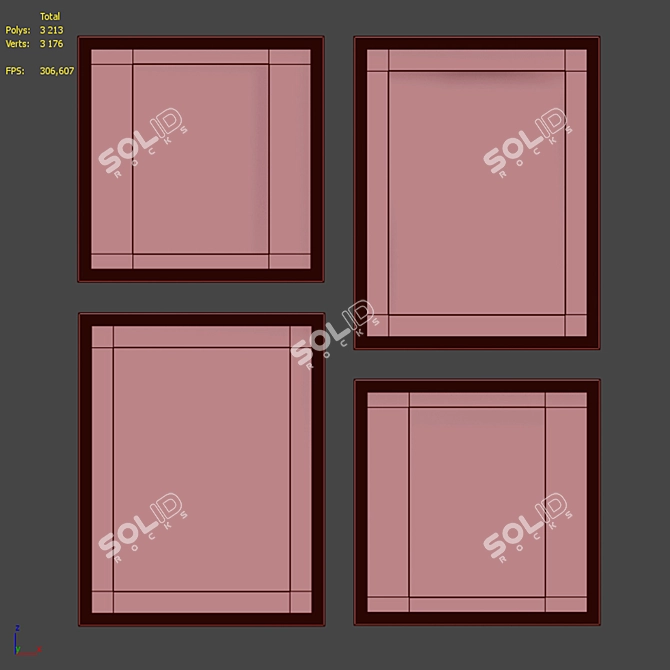 Modern Abstract Picture Frame Set 3D model image 7