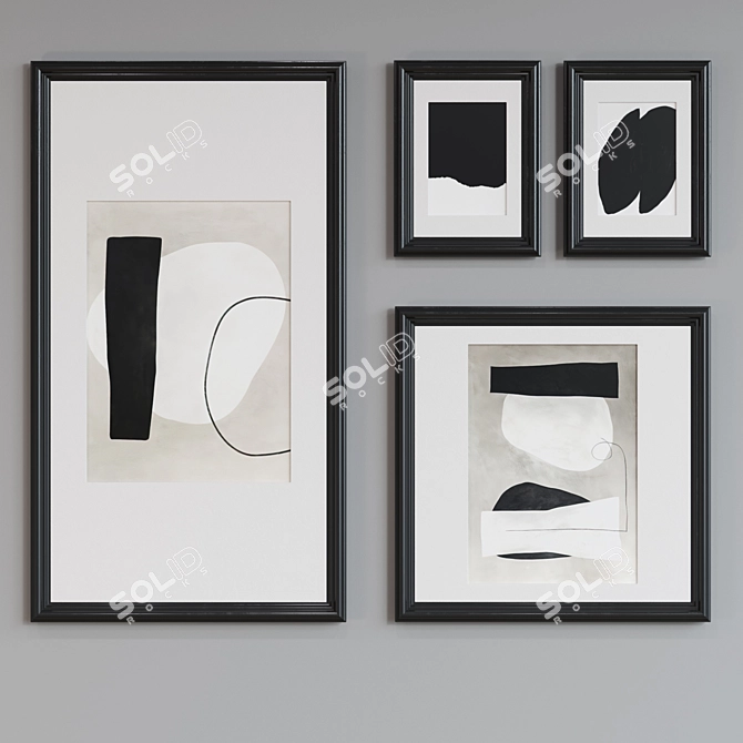 Modern Minimalist Picture Frame Set 3D model image 2