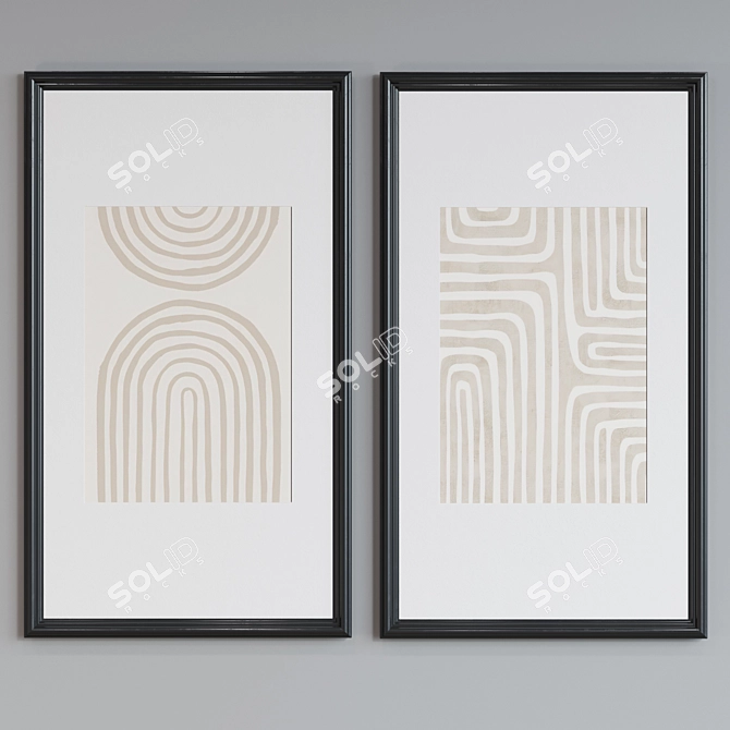 Modern Abstract Frame Set 3D model image 2