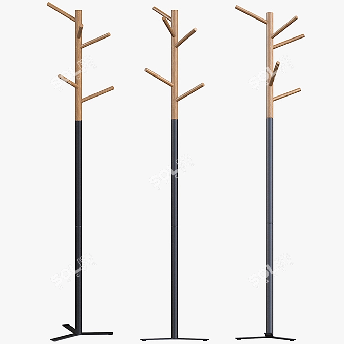 Stylish Steltz Hall Tree: Versatile & Elegant 3D model image 4