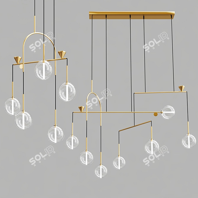 Elegant Dewdrops Lighting Collection 3D model image 2