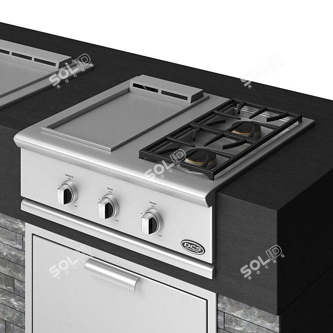 DCS Grill Series 9 Side Burners Set 2: Beverage Chiller, Griddle, Griddle/Side Burner and Outdoor W 3D model image 4