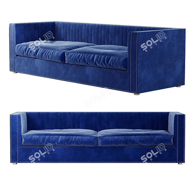 Buenos Aires Velvet Sofa: Comfort & Style 3D model image 1