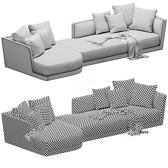 Verzelloni Lyndon: Modern Italian Sofa 3D model image 4