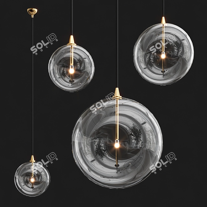 Spherical Ball Chandelier 3D model image 5