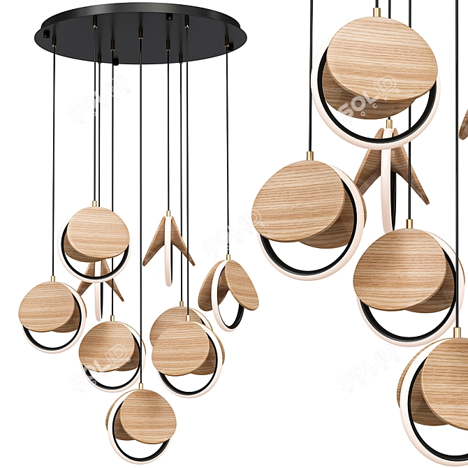 Sleek Clack Pendant Light 3D model image 1