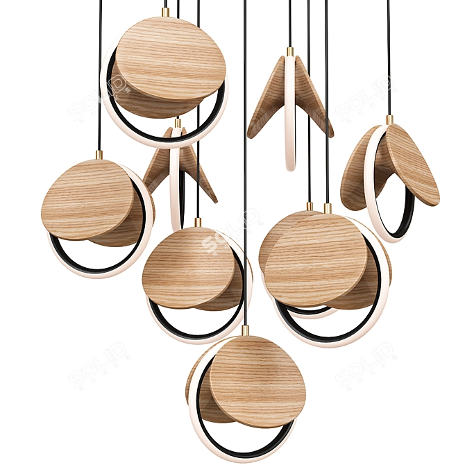 Sleek Clack Pendant Light 3D model image 2
