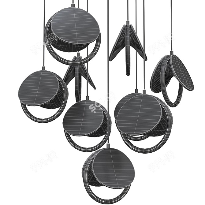 Sleek Clack Pendant Light 3D model image 3