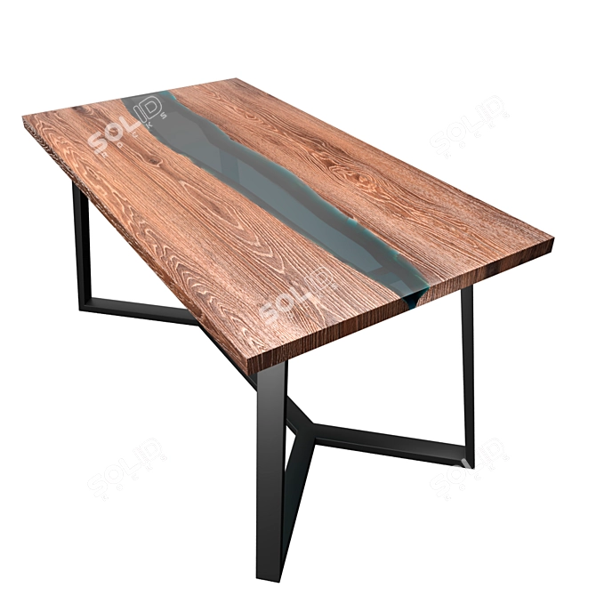 Modern Loft Table - Resin Finish 3D model image 1