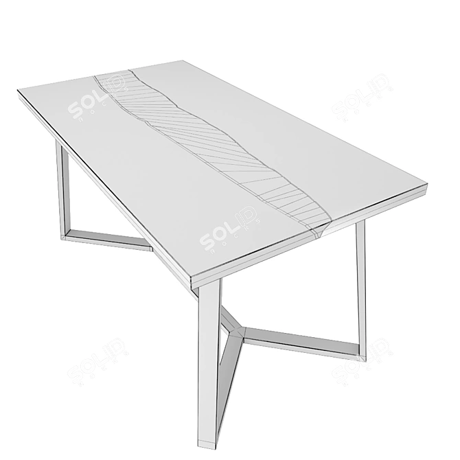 Modern Loft Table - Resin Finish 3D model image 2