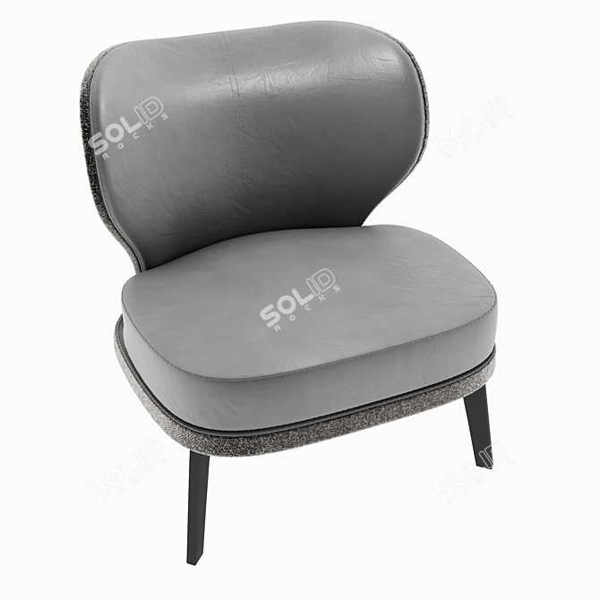 Elegant Tabitha Leather Lounger 3D model image 2