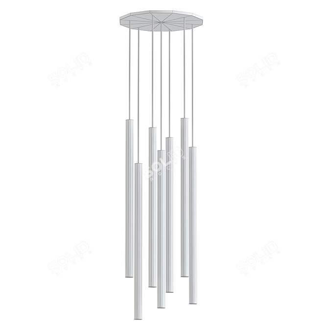 Elegant Trumpet Disk Chandelier 3D model image 2