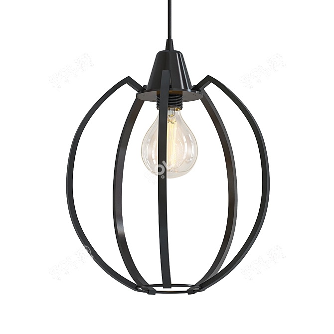 Rustic Industrial Pendant Light 3D model image 1