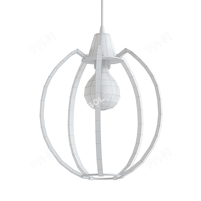 Rustic Industrial Pendant Light 3D model image 2