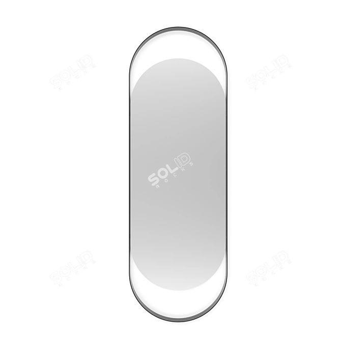 Modern Metal Oval Mirror: Iron Capsule 3D model image 1