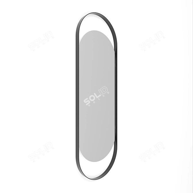 Modern Metal Oval Mirror: Iron Capsule 3D model image 2