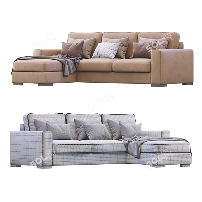 Luxury Orion Leather Sofa 3D model image 1