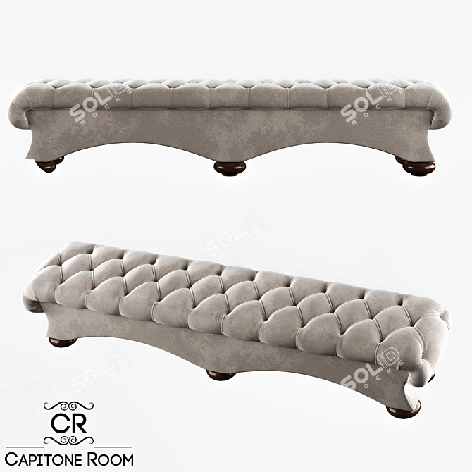 Elegant Camelia Bench 3D model image 1