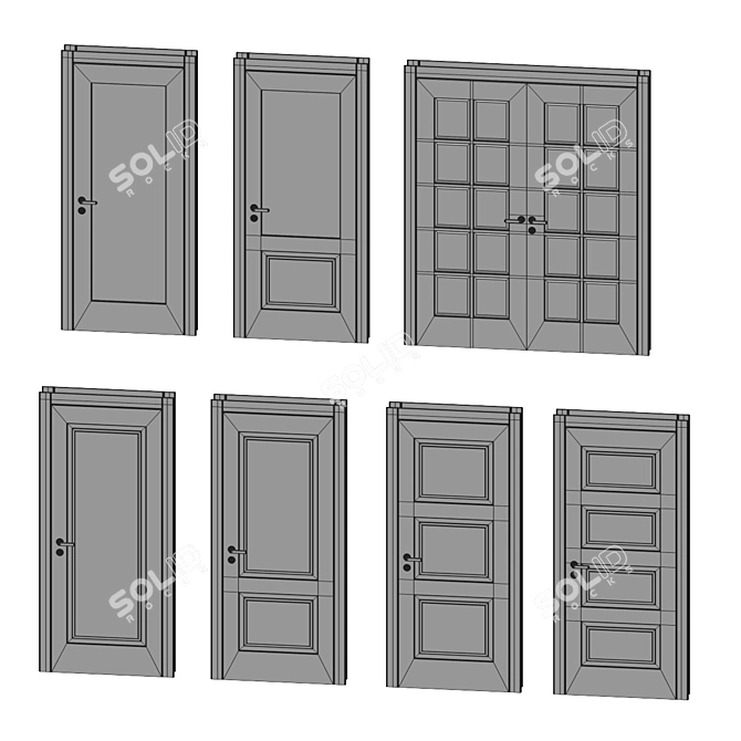 Garofoli 4-Piece Door Set 3D model image 7