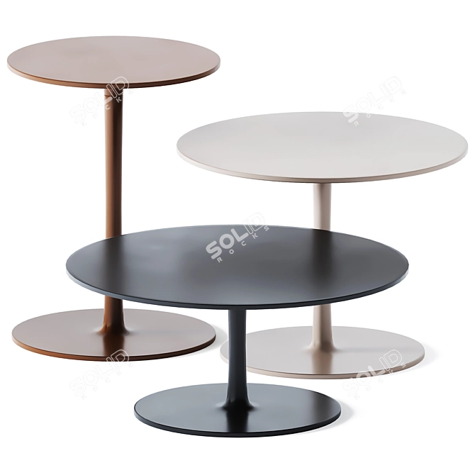 Elegant Flow Low Coffee Tables 3D model image 1