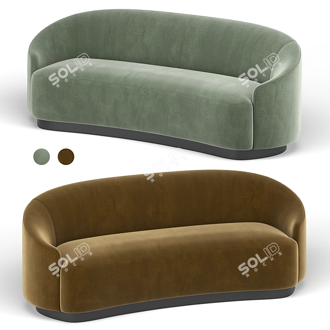 Modern 3D Turner Sofa 3D model image 1