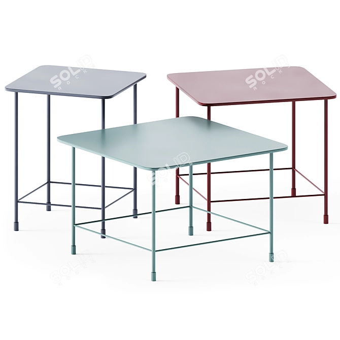 Modern Au Coffee Side Table 3D model image 2