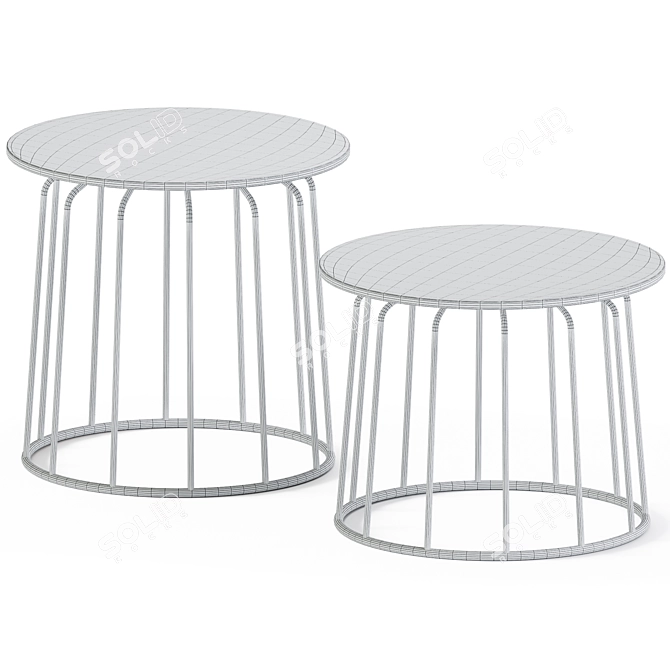 Elegant Vogue Side Coffee Tables 3D model image 3