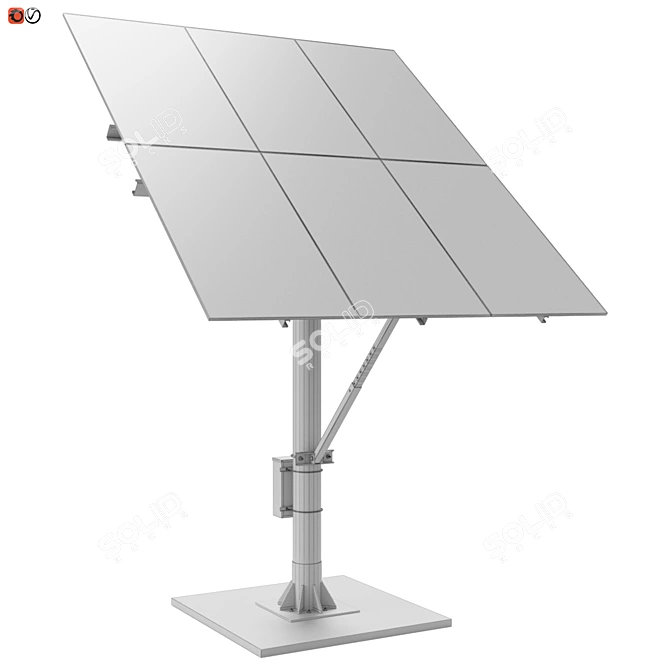 Solar Power Station: 6 Panel Setup 3D model image 3