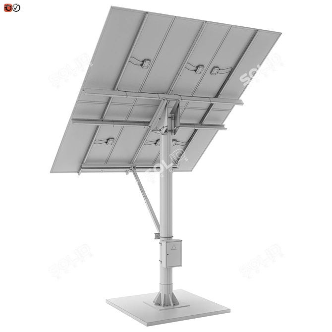 Solar Power Station: 6 Panel Setup 3D model image 4