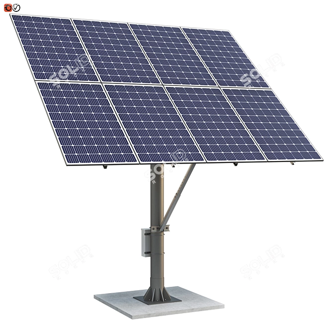 Solar Panel Tower, 8 Panels 3D model image 1