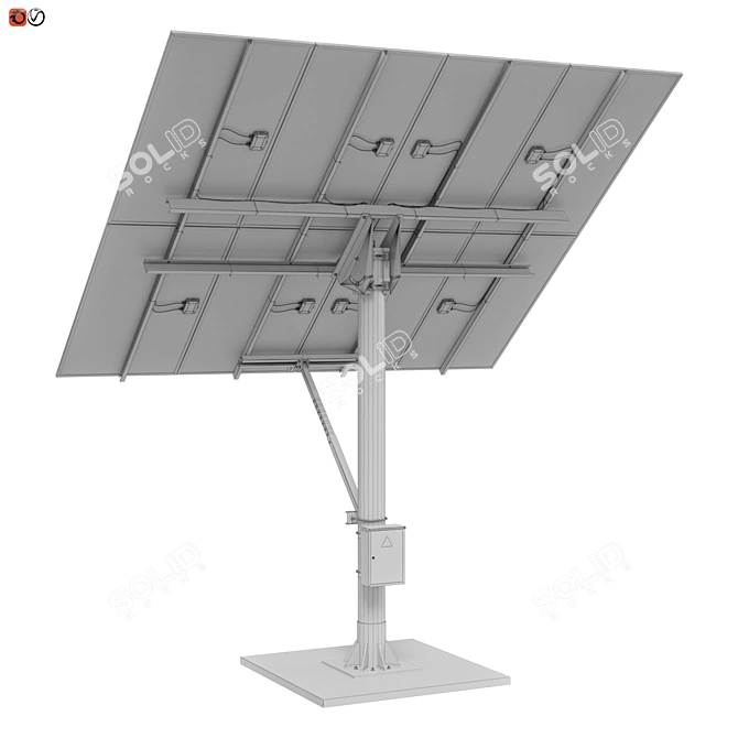 Solar Panel Tower, 8 Panels 3D model image 4