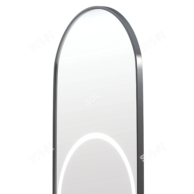 Sleek LED Mirror with Capsule Design 3D model image 6